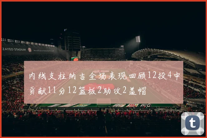 内线支柱纳吉全场表现回顾12投4中贡献11分12篮板2助攻2盖帽